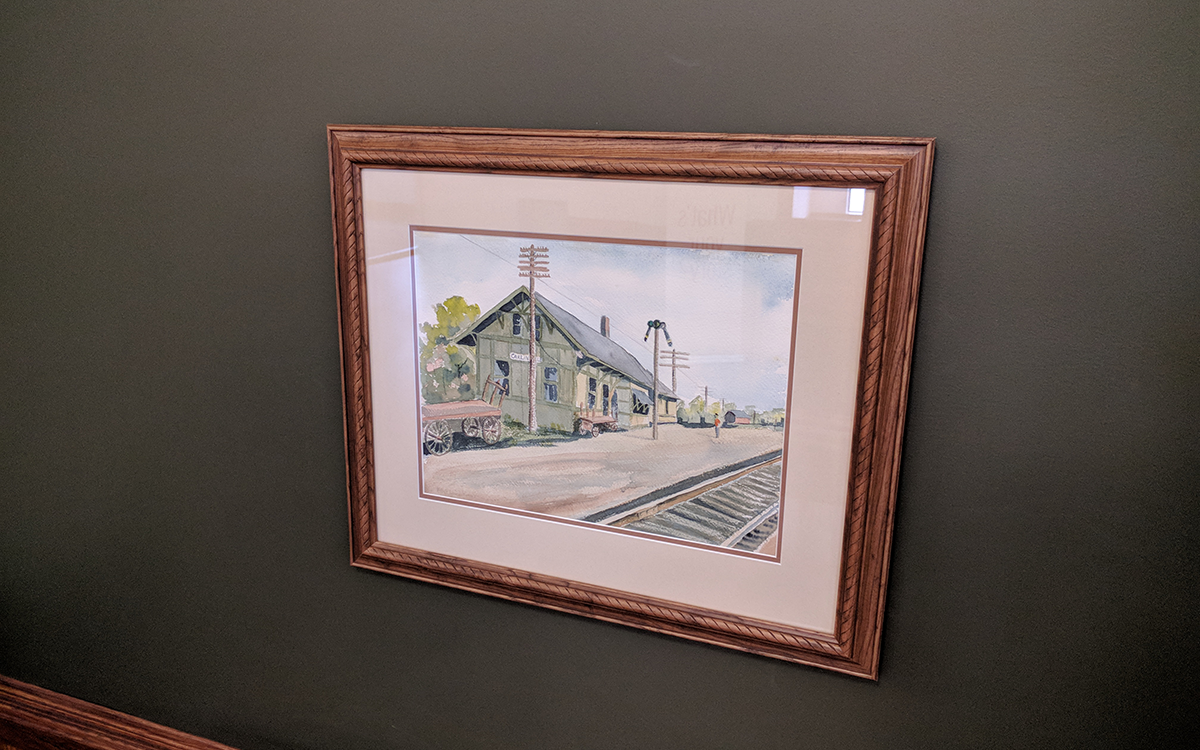 painting of the GM&O train station in Carlinville, IL